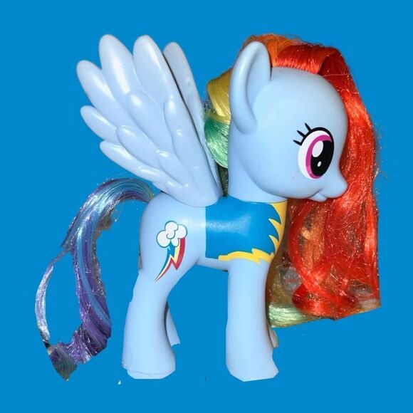 2010 Hasbro Wonderbolts Rainbow Dash Blue Pegasus MLP Toy Figure 6” - Picture 5 of 5